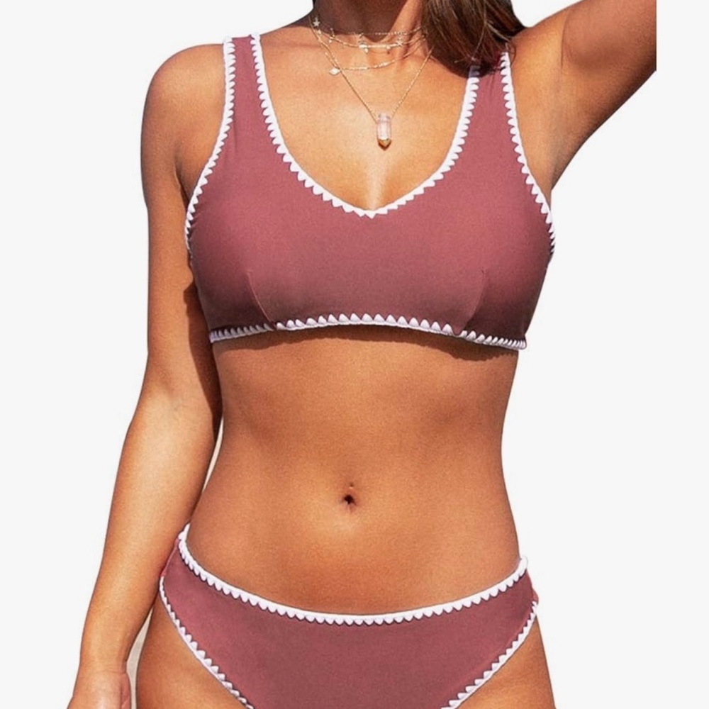 Cupshe Crochet Trim Bikini Set
